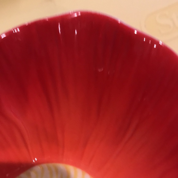 PIER 1 - Two (2) Red Yellow Flower Bowls Ice Cream Dishes - Picture 13 of 16